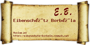 Eibenschütz Borbála névjegykártya